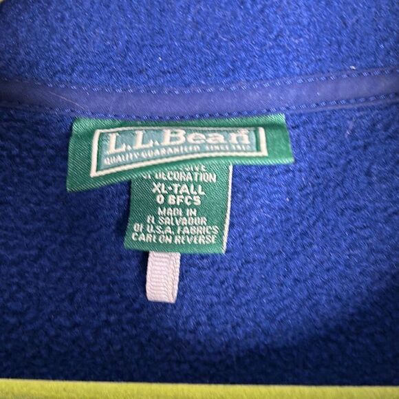 LL Bean Men’s XL Blue Pullover Fleece Sweater Tall - Picture 4 of 4